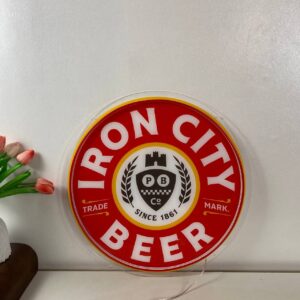 Iron City Neon LED Sign Acrylic Artwork Home Bar Decor
