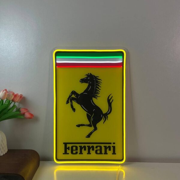 Ferrari Logo Neon LED Sign Super Car Garage Man Cave Home Decor