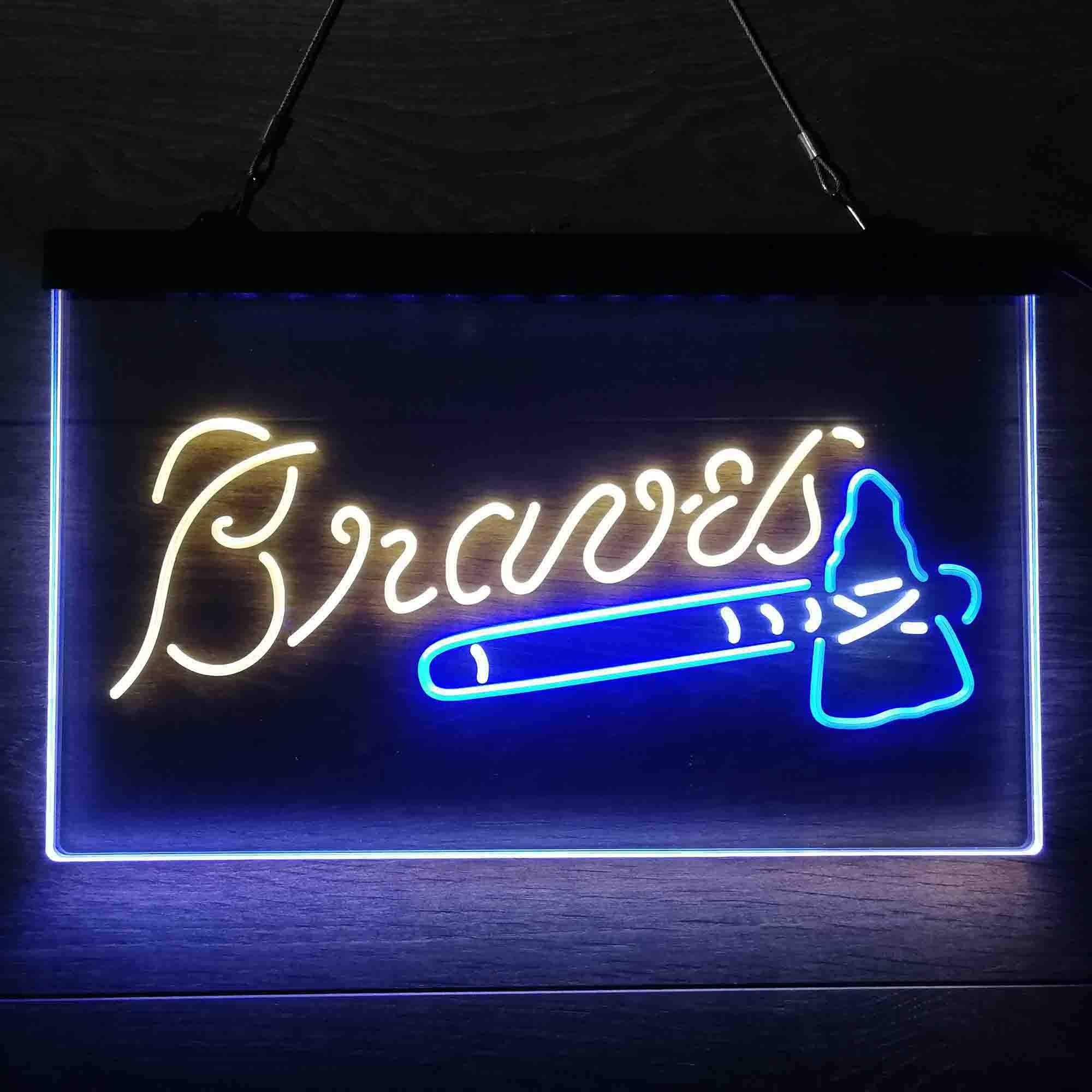 Atlanta Braves 3-Color LED Sign Home Bar Decor