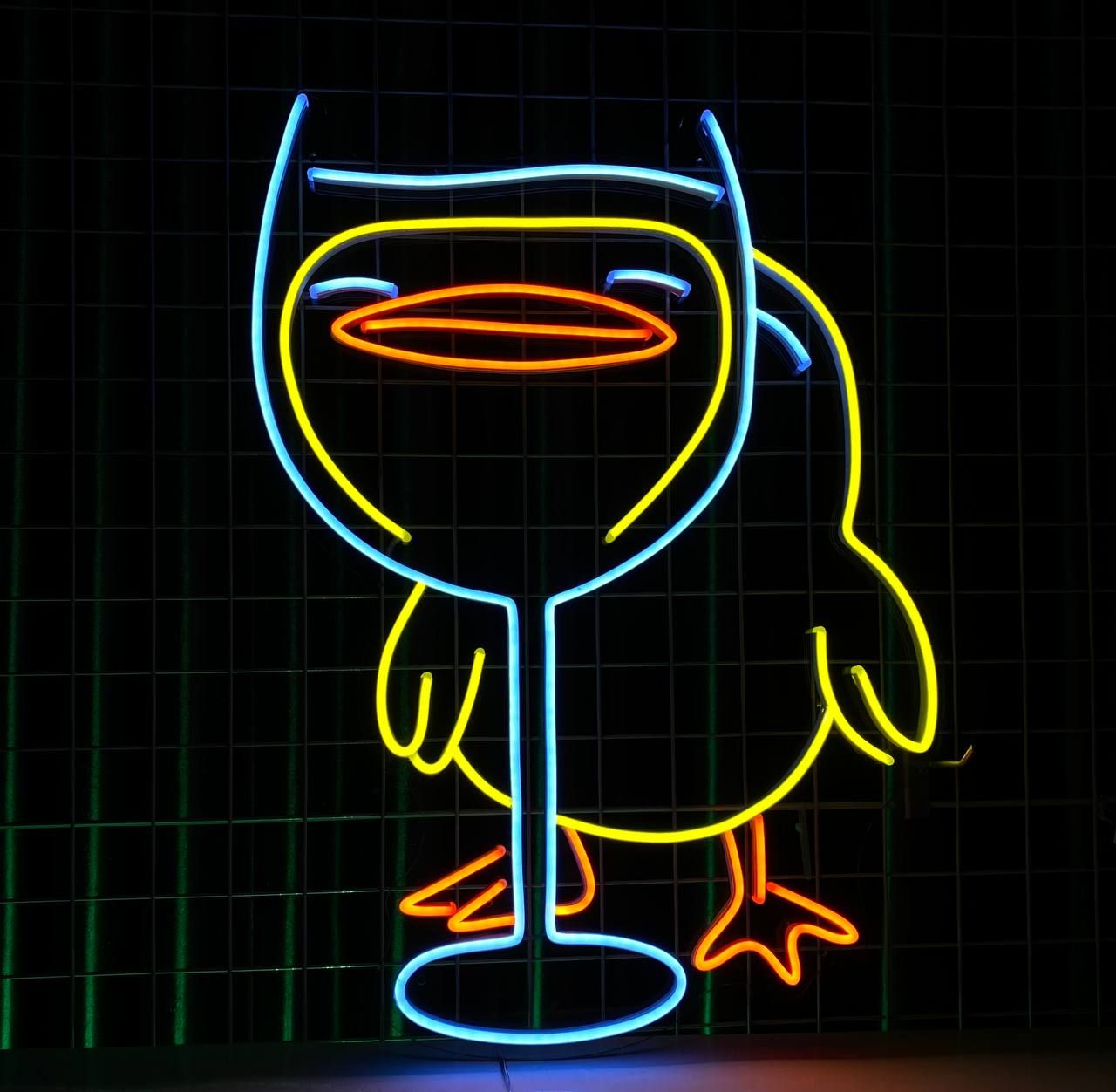 Funny Duck Glass LED Neon Light Sign Cute Animal Home Bar Wall Art Decor