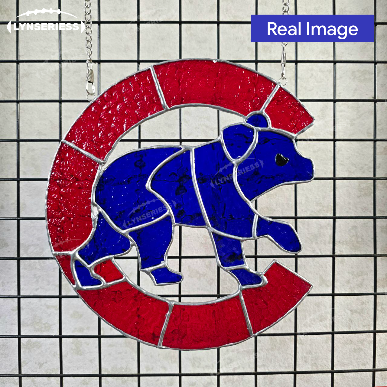 MLB Chicago Cubs Logo Artwork Handcrafted Stained Glass Suncatcher Fan Cave Decor MLB Gift Idea