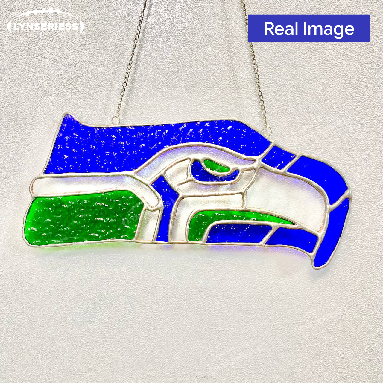 NFL Seattle Seahawks Logo Artwork Handcrafted Stained Glass Fan Cave Decor NFL Gift Idea