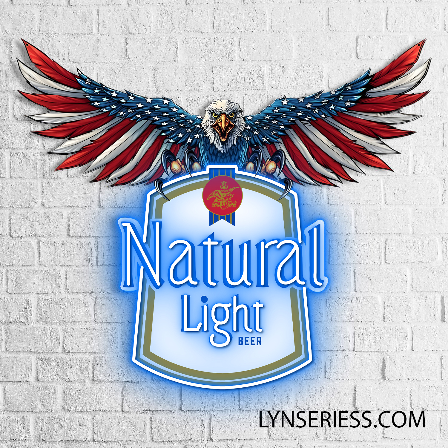 Natural Light American Eagle Neon LED Sign Acrylic Artwork Home Bar Decor